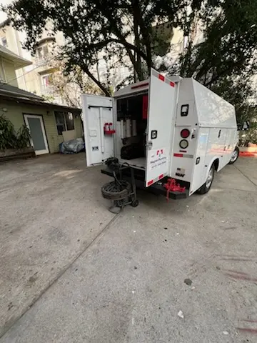 Magnet Plumbing service vehicle on-site for Water Heater Repair in Pinellas Point